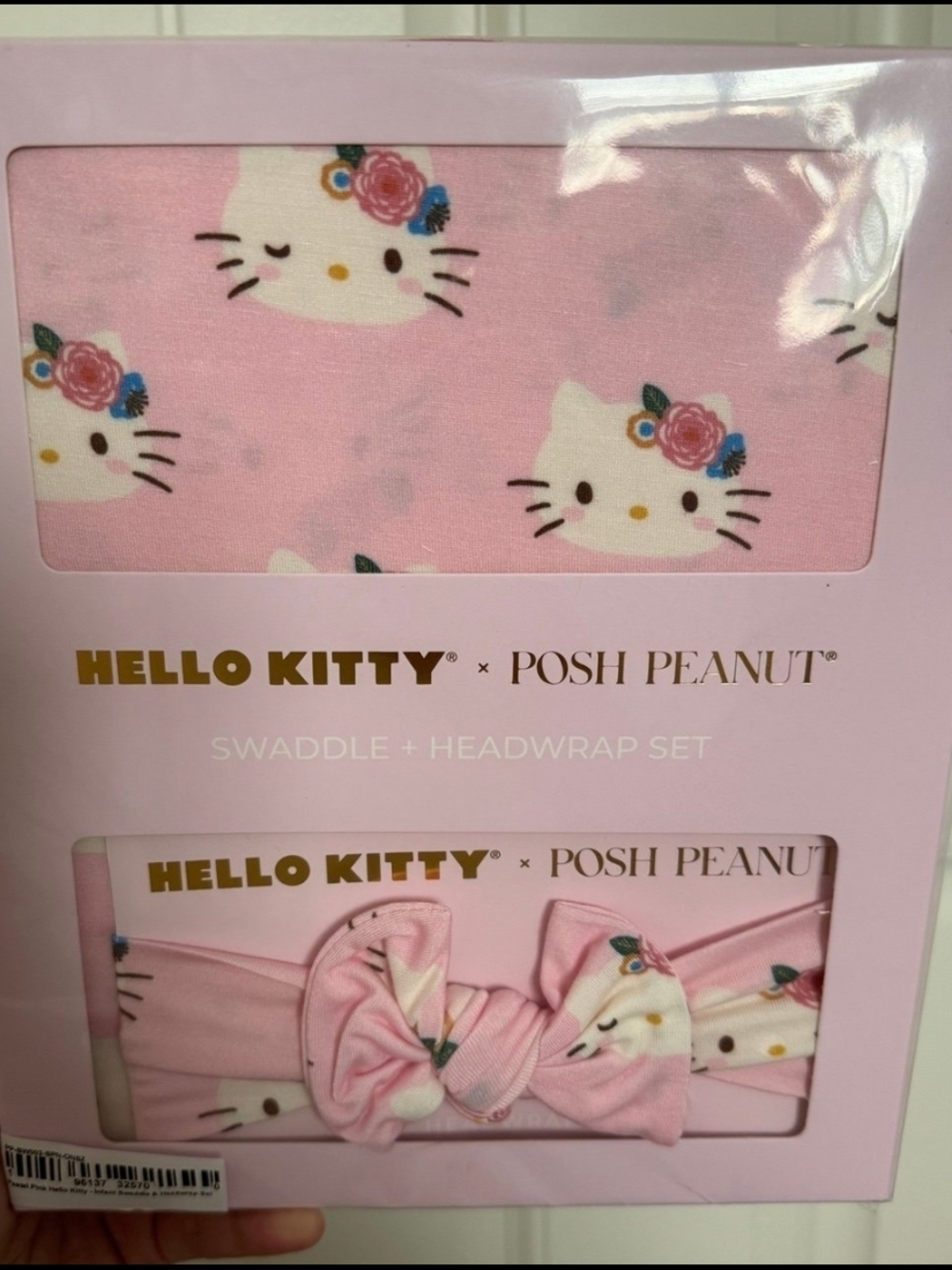 Posh Peanut Hello Kitty Swaddle & Headband SET. NEW